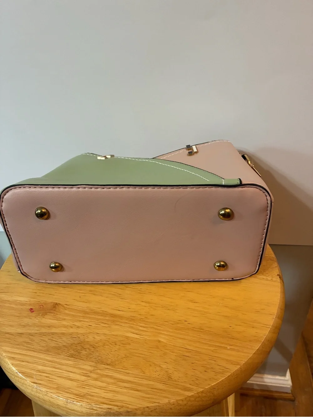 ZZMY Colorblock Handbag in Mint Green and Blush Pink